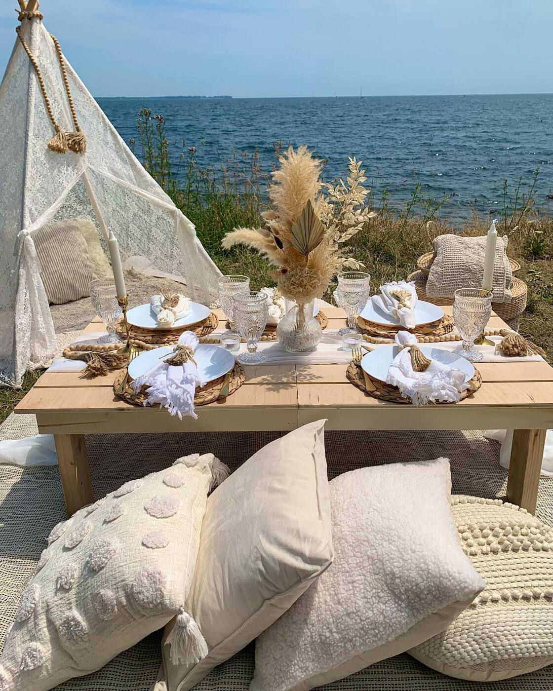Luxury pop-up picnic setup styled by Luxe Picnics Toronto